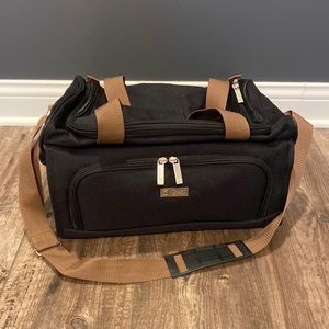 Chaps Black and Tan Carry On Duffel Bag
